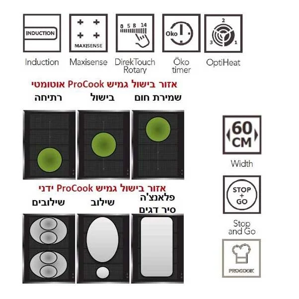 כיריים אינדוקציה AEG אאג IKE64471FB — תמונת מידע